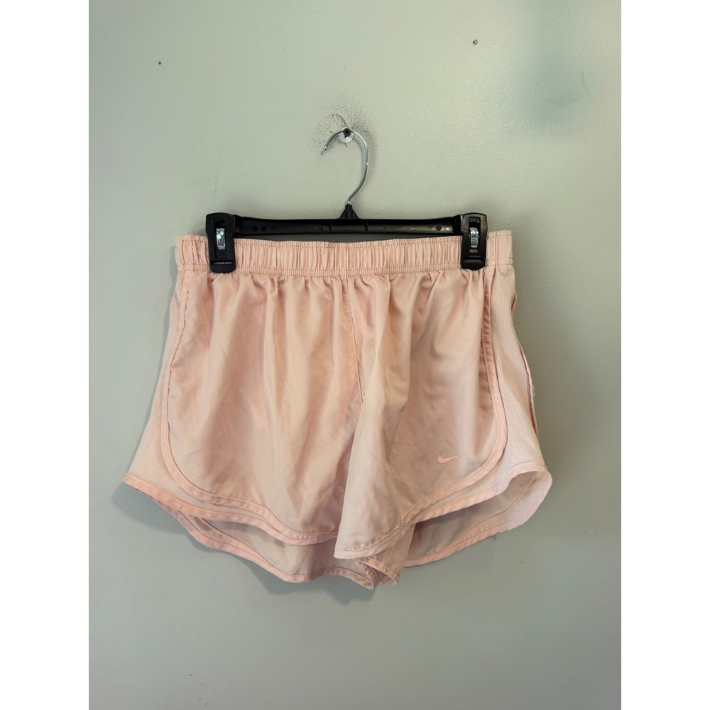 Nike Dri-FIT Women Running Shorts Pink Mesh Trim Athletic Gym Size L